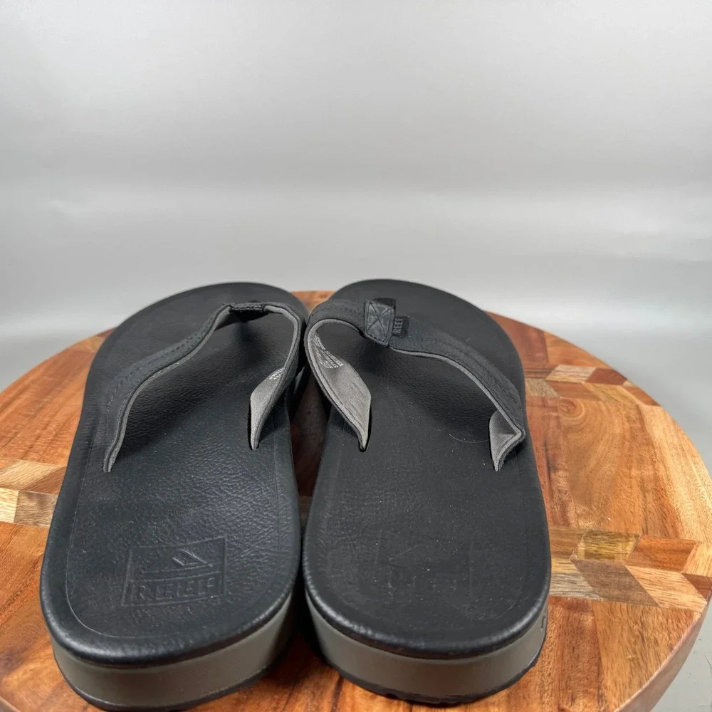 Reef Cushion Bounce Phantom Mens 11 Black Grey Flip Flop Sandals RF0A3FLL B-19